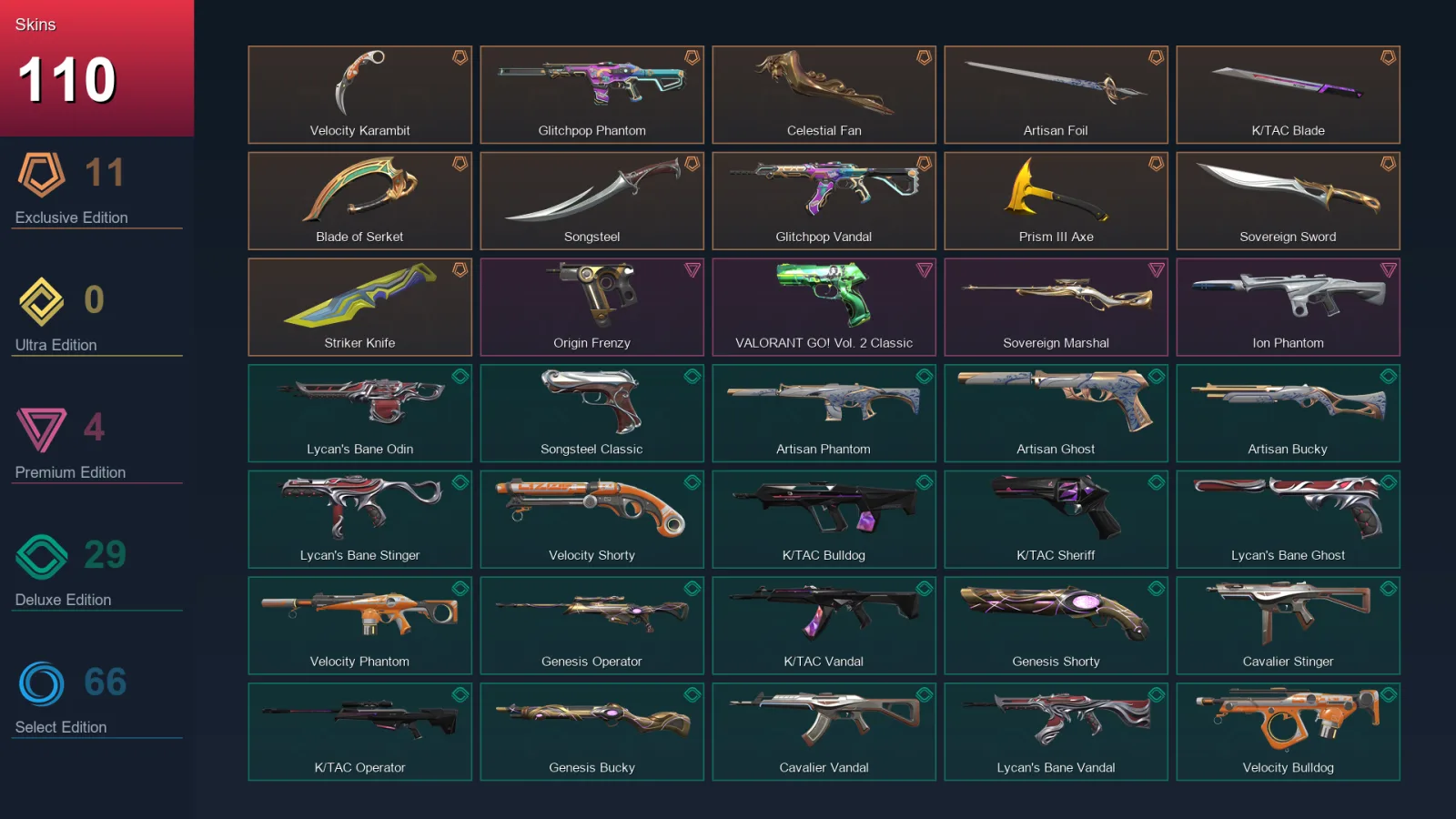 EU | Lv146 | Unranked | 110 Skin | 19 Agent | 107 Buddy — Valorant account