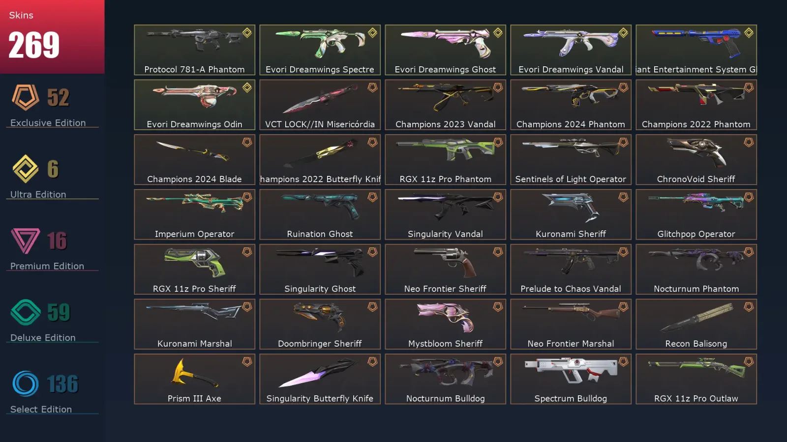 [Valorant] | EU | Level 500 | Platinum 2 | 27 Agents | 269 Skins — Valorant account