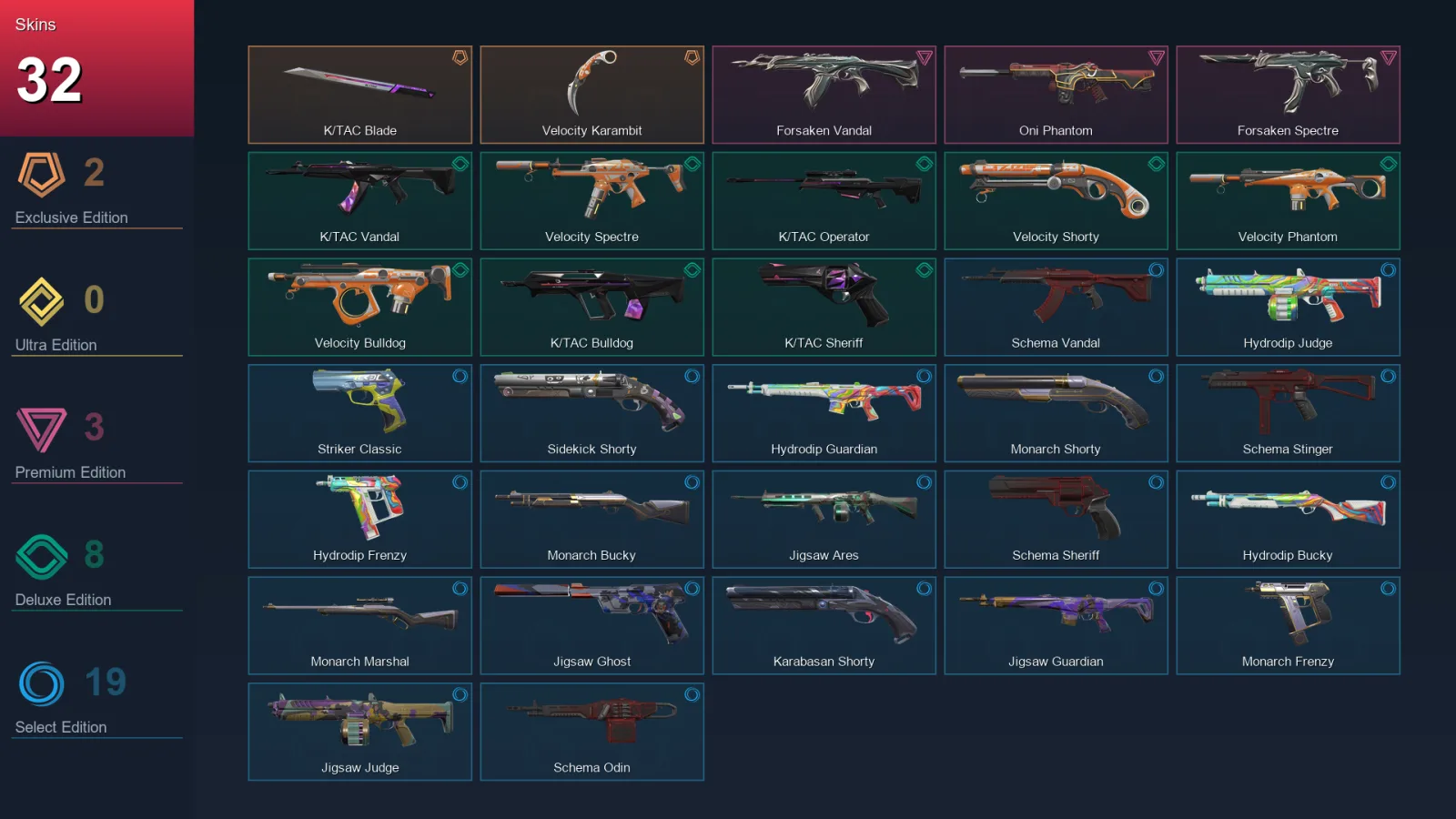 AP | Lv158 | Unranked | 32 Skin | 23 Agent | 86 Buddy — Valorant account