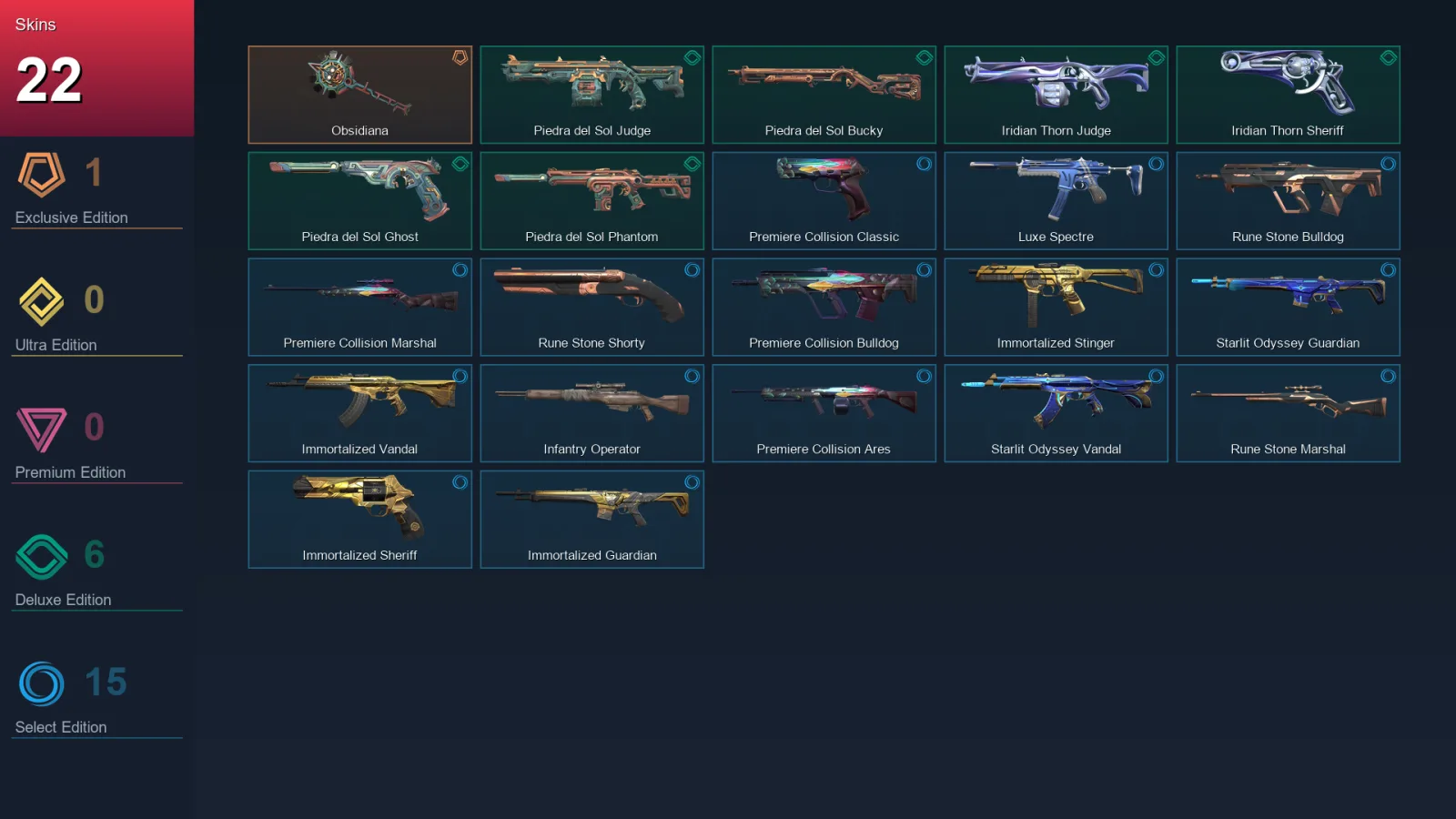 AP | Lv35 | Unranked | 22 Skin | 12 Agent | 18 Buddy
