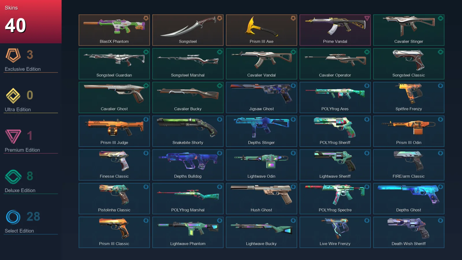BR | Lv215 | Unranked | 40 Skin | 27 Agent | 89 Buddy — Valorant account