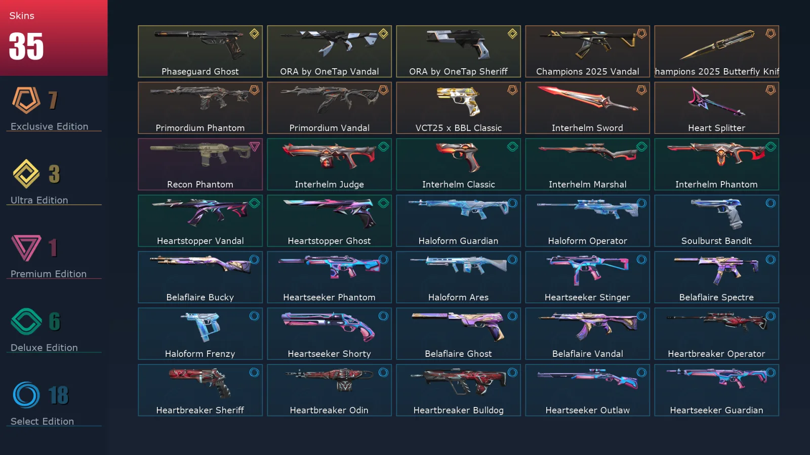 [Valorant] | EU | Level 76 | Diamond 1 | 25 Agents | 35 Skins