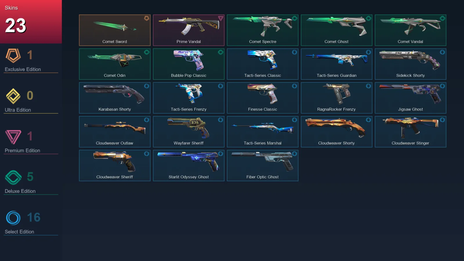 EU | Lv189 | Unranked | 23 Skin | 25 Agent | 78 Buddy — Valorant account