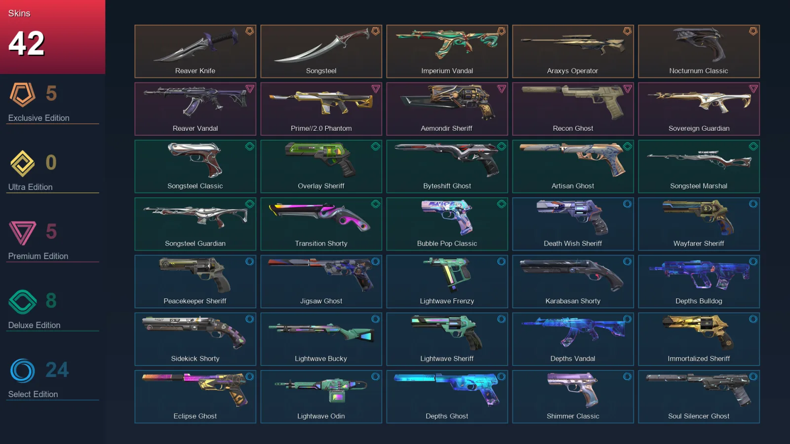 EU | Lv311 | Unranked | 42 Skin | 27 Agent | 111 Buddy