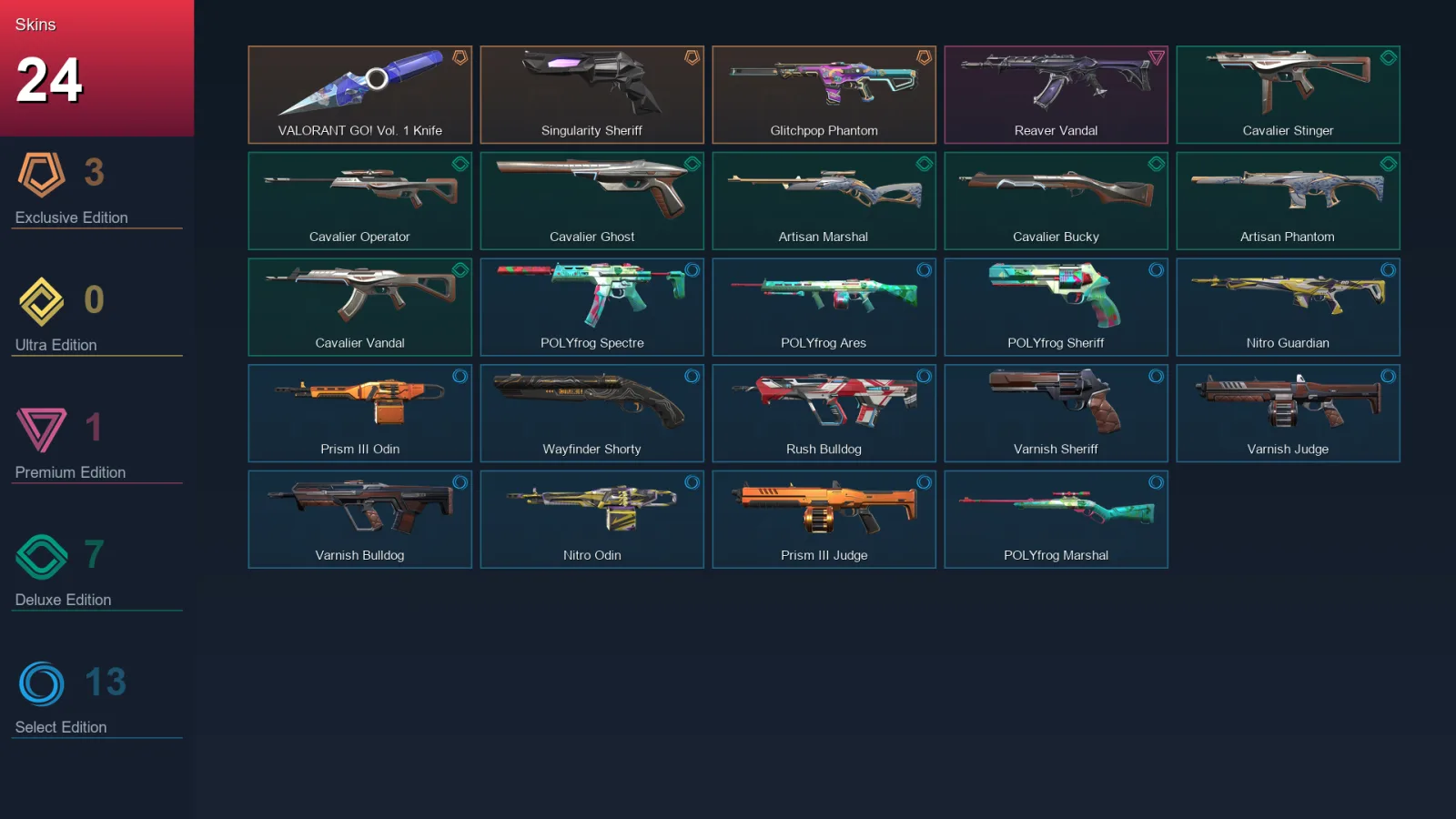 AP | Lv33 | Unranked | 24 Skin | 14 Agent | 32 Buddy — Valorant account