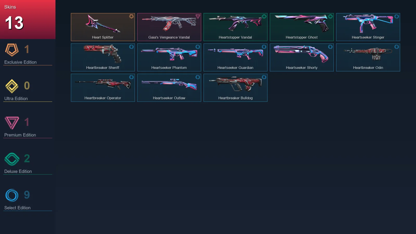 EU | Lv51 | Unranked | 13 Skin | 18 Agent | 18 Buddy