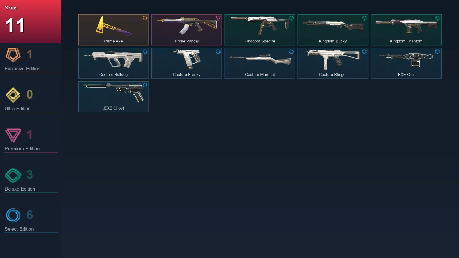 NA | Lv16 | Unranked | 11 Skin | 10 Agent | 13 Buddy — Couture Stinger