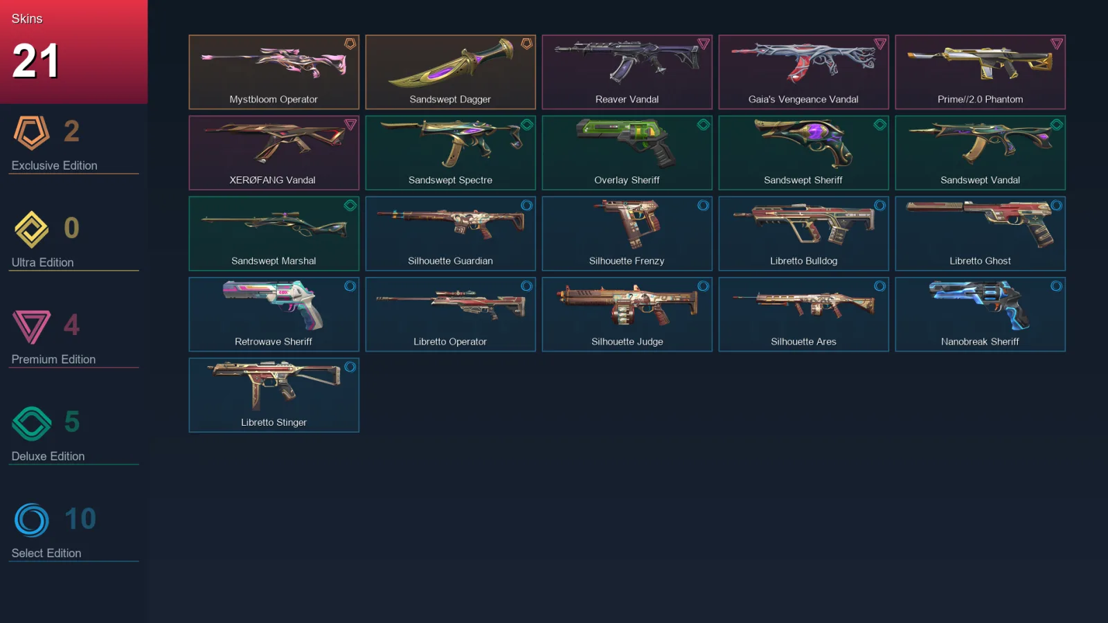 EU | Lv123 | Unranked | 21 Skin | 28 Agent | 53 Buddy