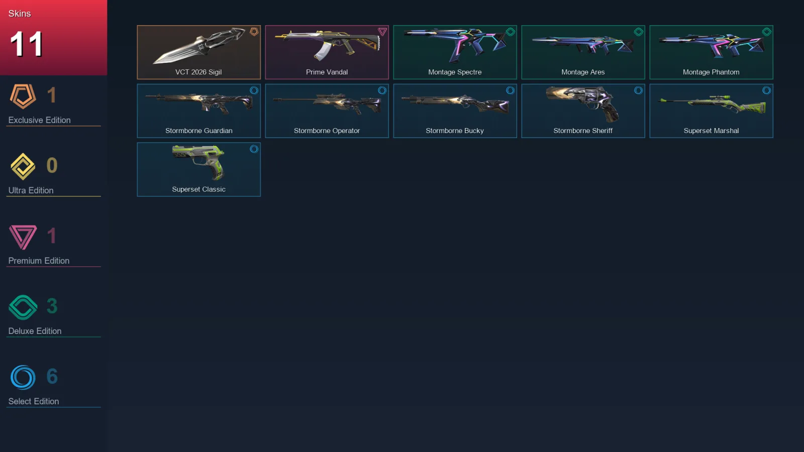 EU | Lv23 | Unranked | 11 Skin | 8 Agent | 10 Buddy — Prime Vandal