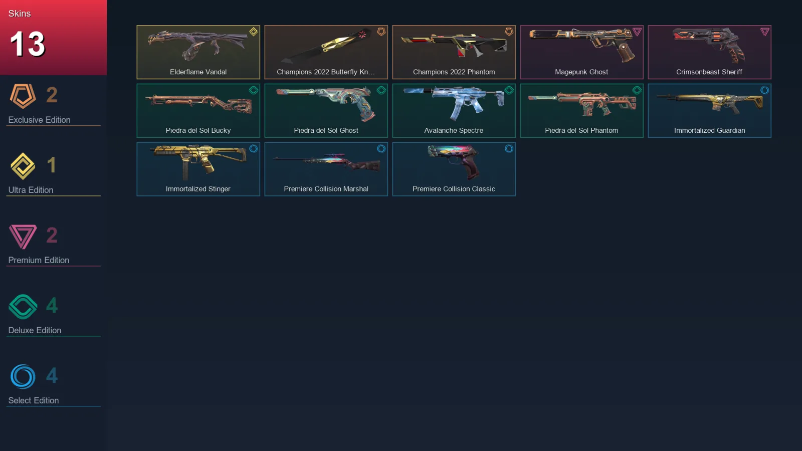 EU | Lv25 | Unranked | 13 Skin | 7 Agent | 9 Buddy