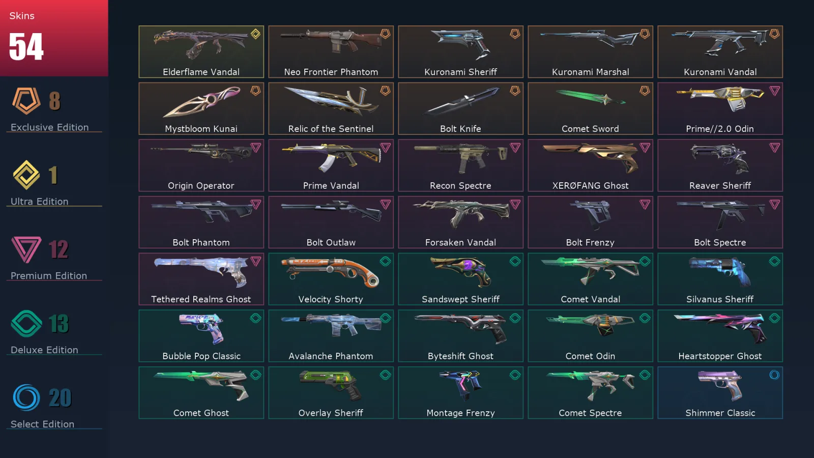 [Valorant] | EU | Level 500 | 29 Agents | 54 Skins