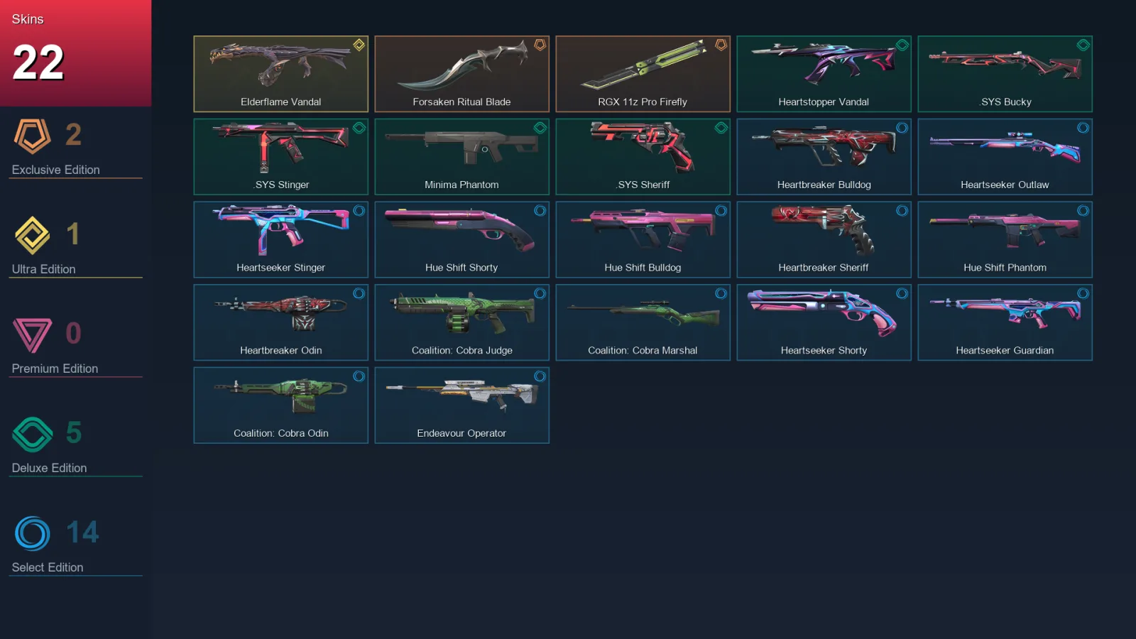 EU | Lv36 | Unranked | 22 Skin | 13 Agent | 25 Buddy
