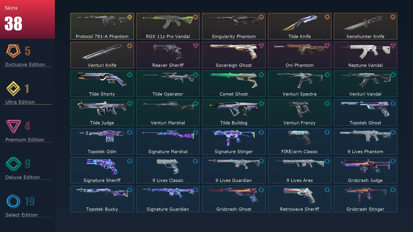 [Valorant] | EU | Level 120 | 26 Agents | 38 Skins