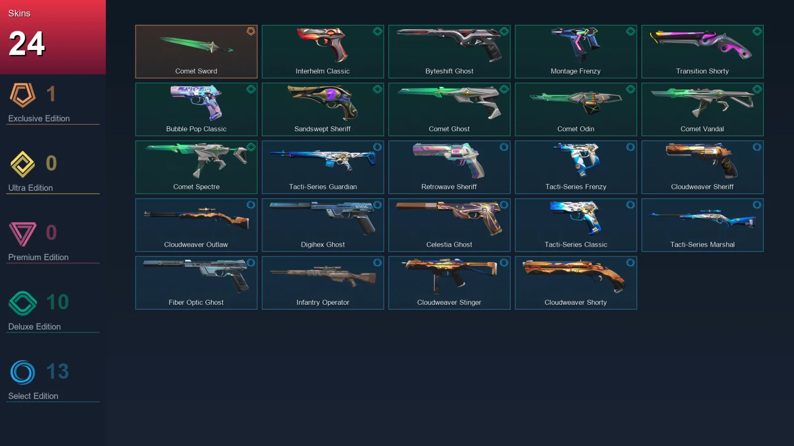 AP | Lv228 | Unranked | 24 Skin | 29 Agent | 82 Buddy