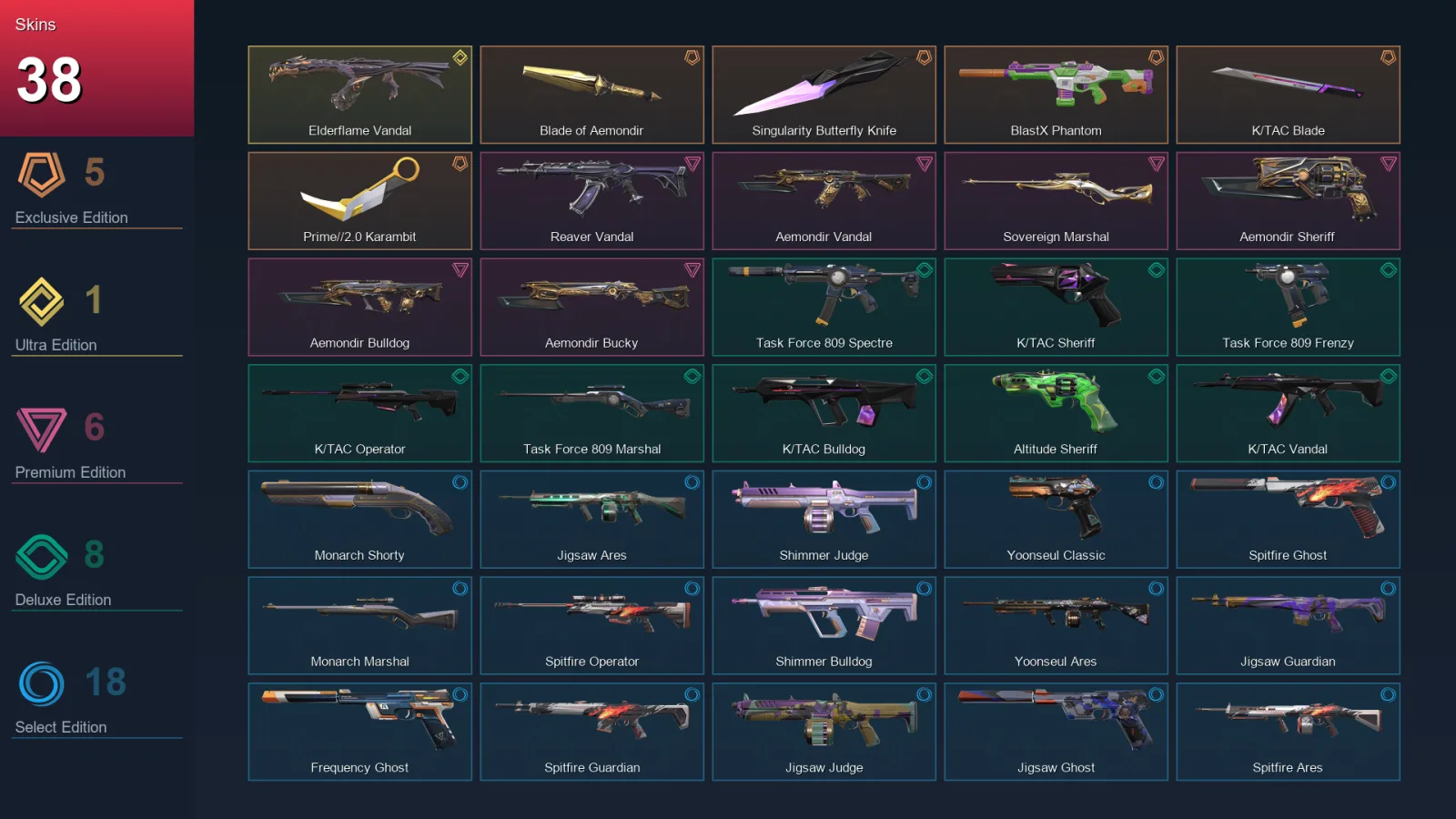 NA | Lv54 | Unranked | 38 Skin | 14 Agent | 31 Buddy