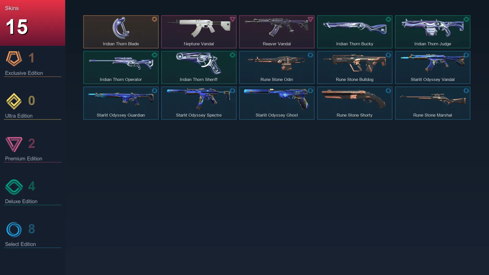 EU | Lv50 | Unranked | 15 Skin | 17 Agent | 19 Buddy