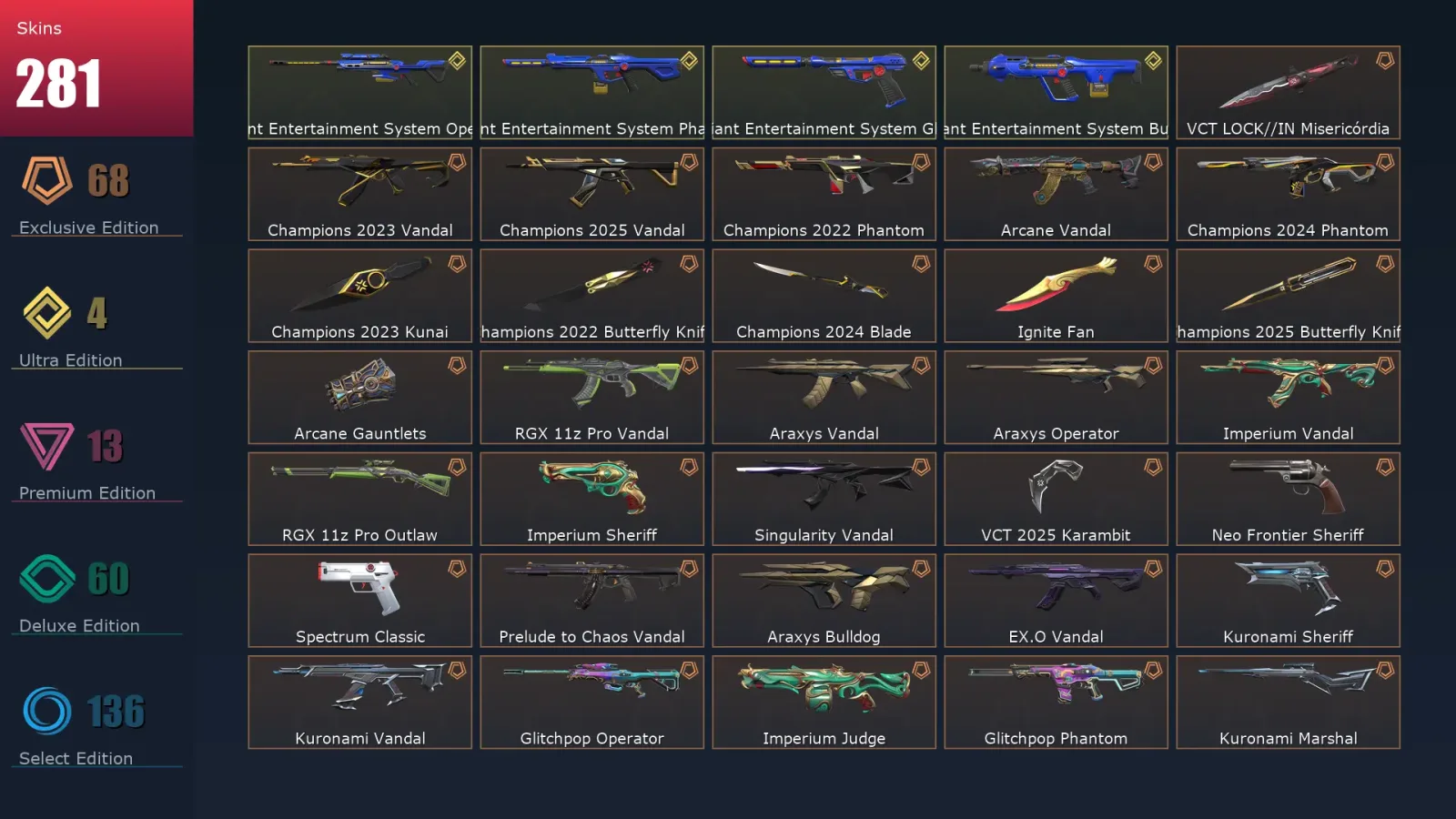 [Valorant] | EU | Level 301 | 28 Agents | 281 Skins — Valorant account