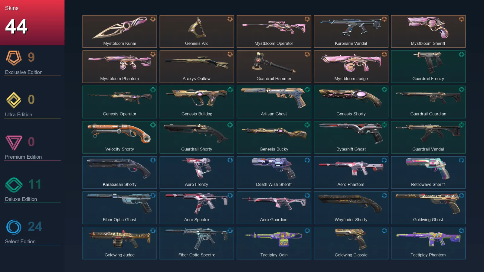 EU | Lv177 | Unranked | 44 Skin | 27 Agent | 89 Buddy — Valorant account