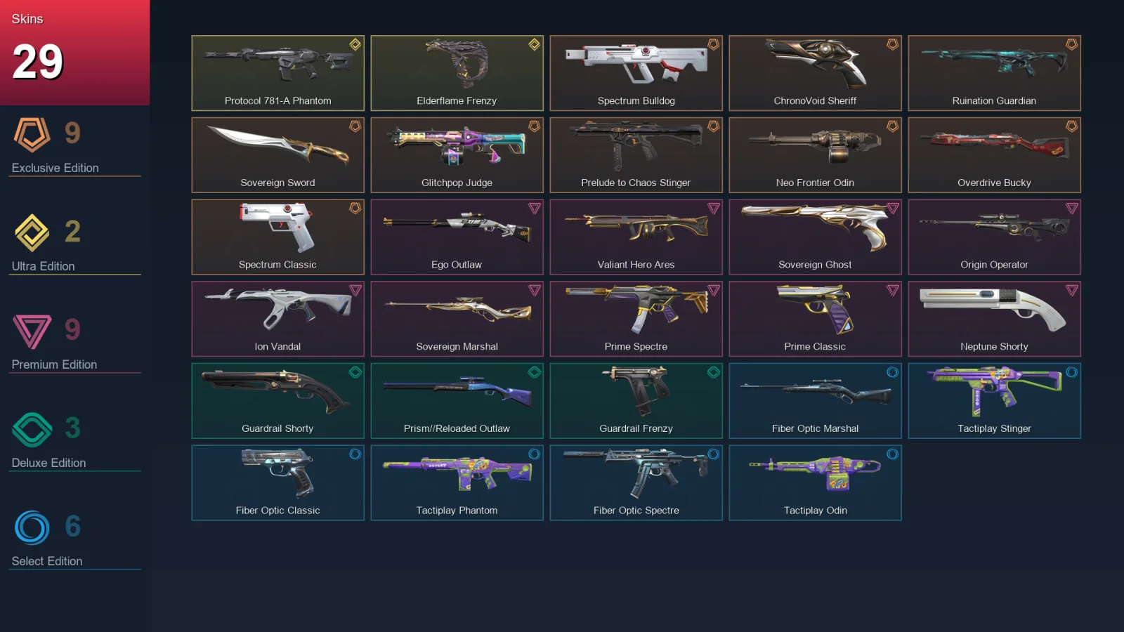 EU | Lv63 | Unranked | 29 Skin | 17 Agent | 31 Buddy
