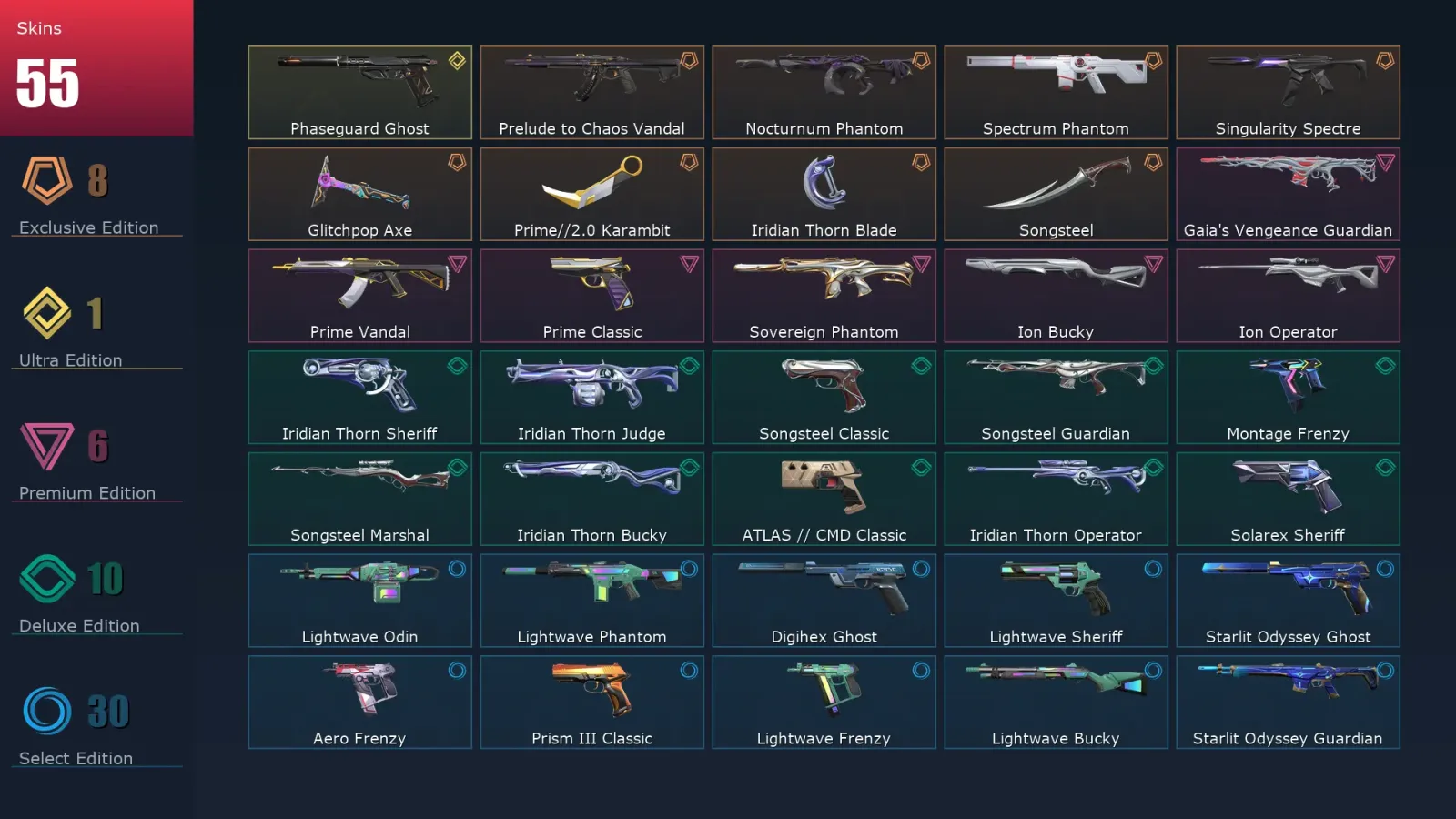 [Valorant] | EU | Level 271 | Gold 3 | 29 Agents | 55 Skins — Valorant account