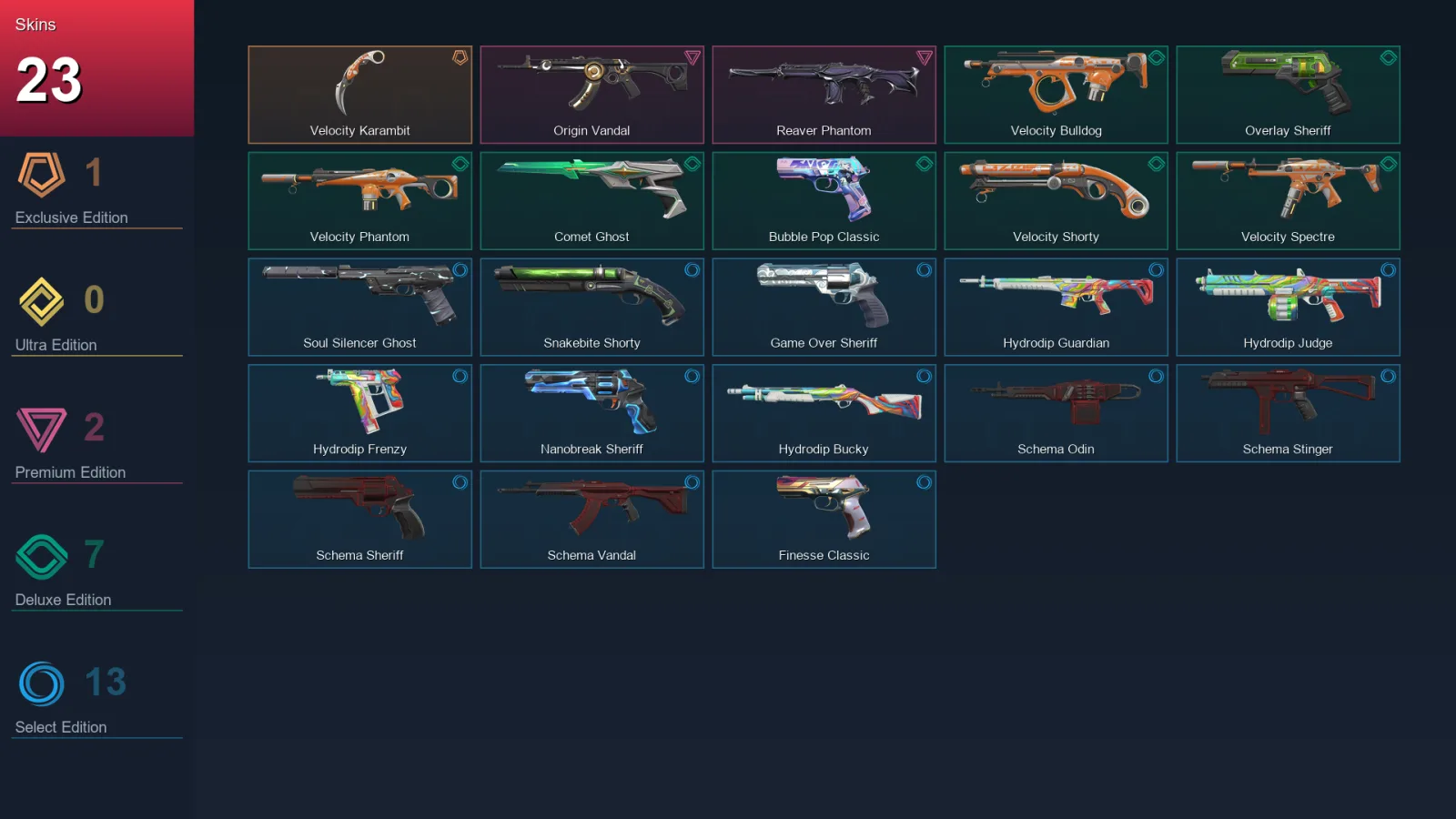 AP | Lv173 | Unranked | 23 Skin | 26 Agent | 63 Buddy — Valorant account