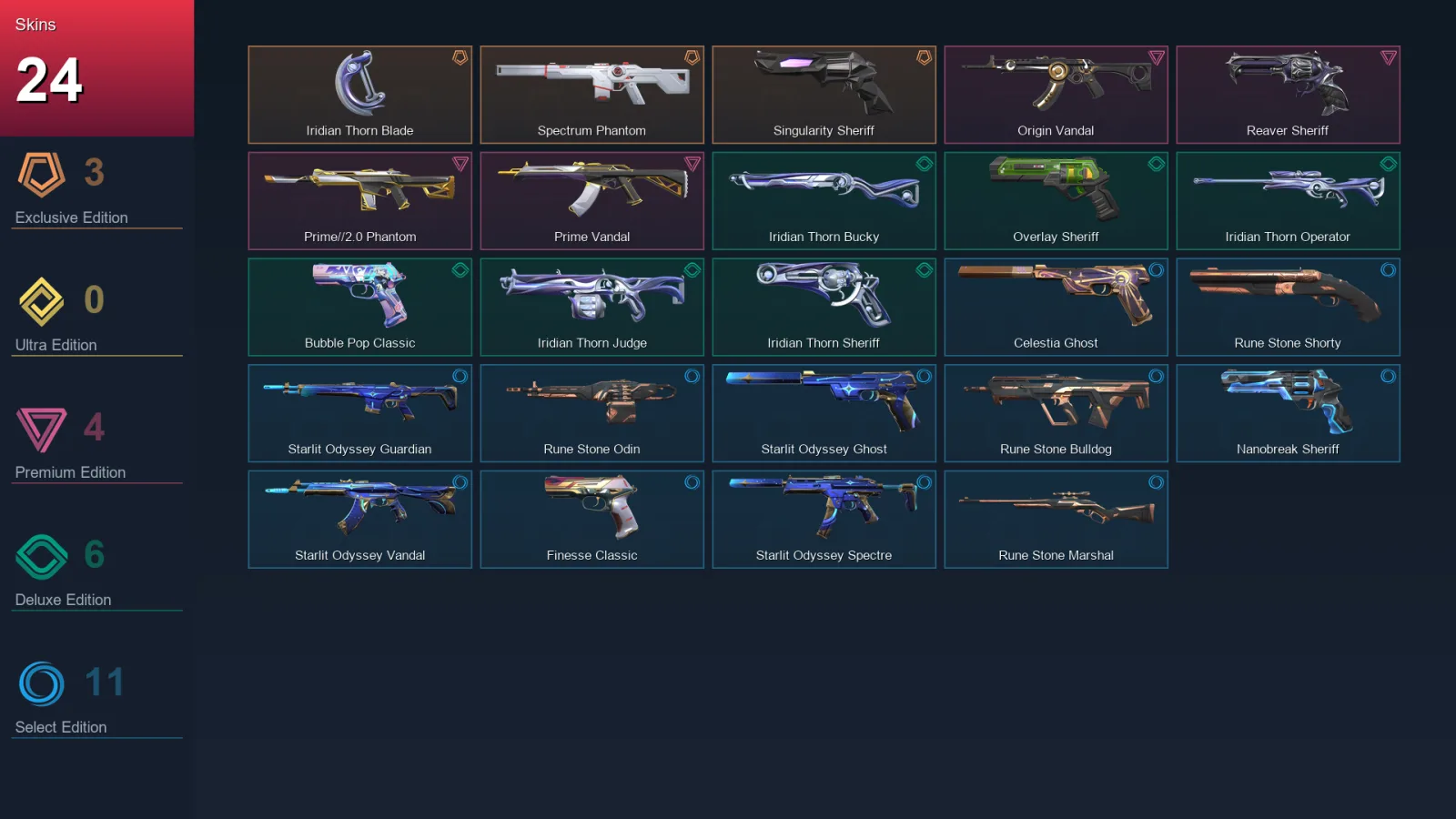 AP | Lv196 | Unranked | 24 Skin | 28 Agent | 80 Buddy — Valorant account
