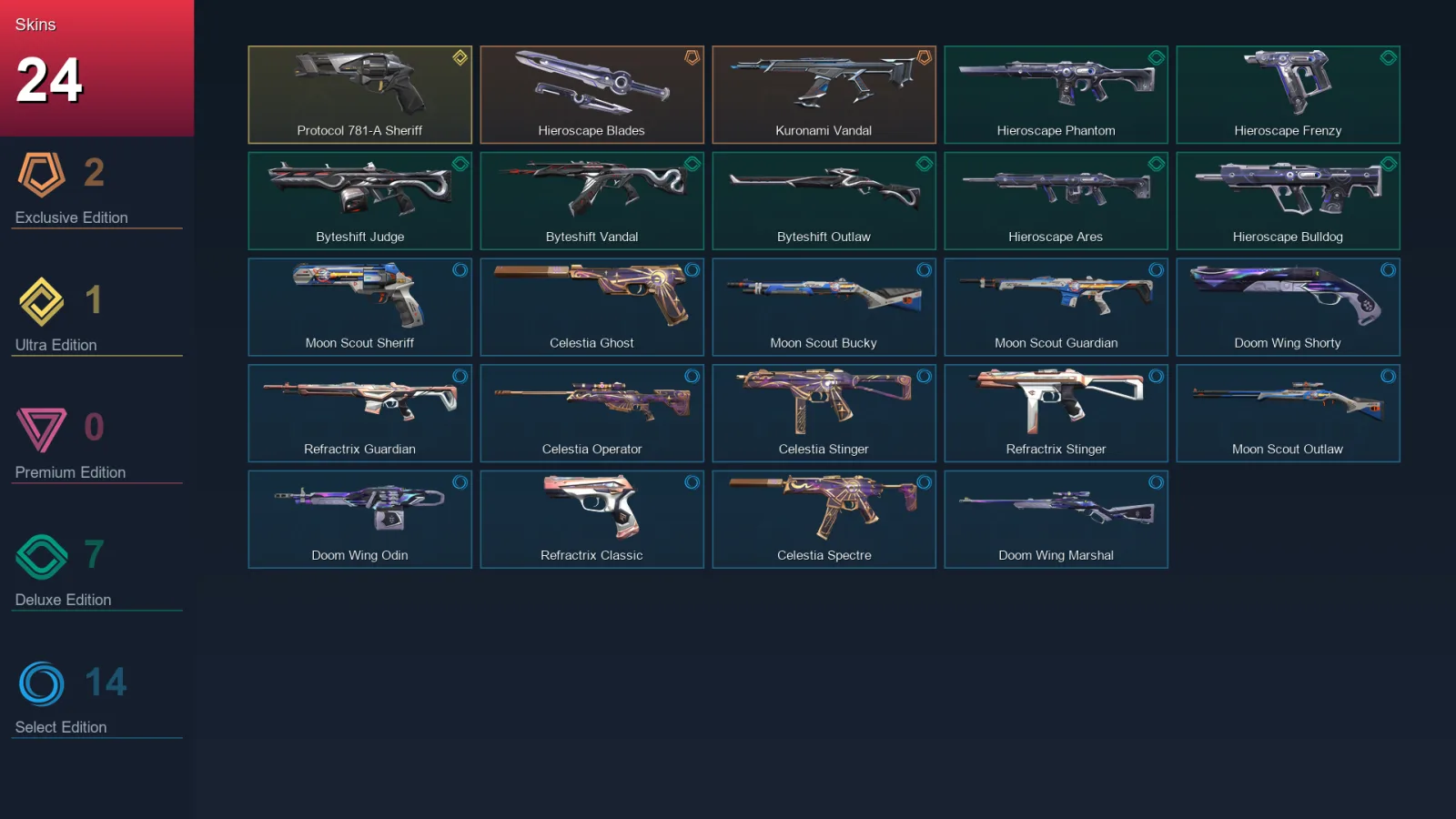 NA | Lv46 | Unranked | 24 Skin | 12 Agent | 33 Buddy