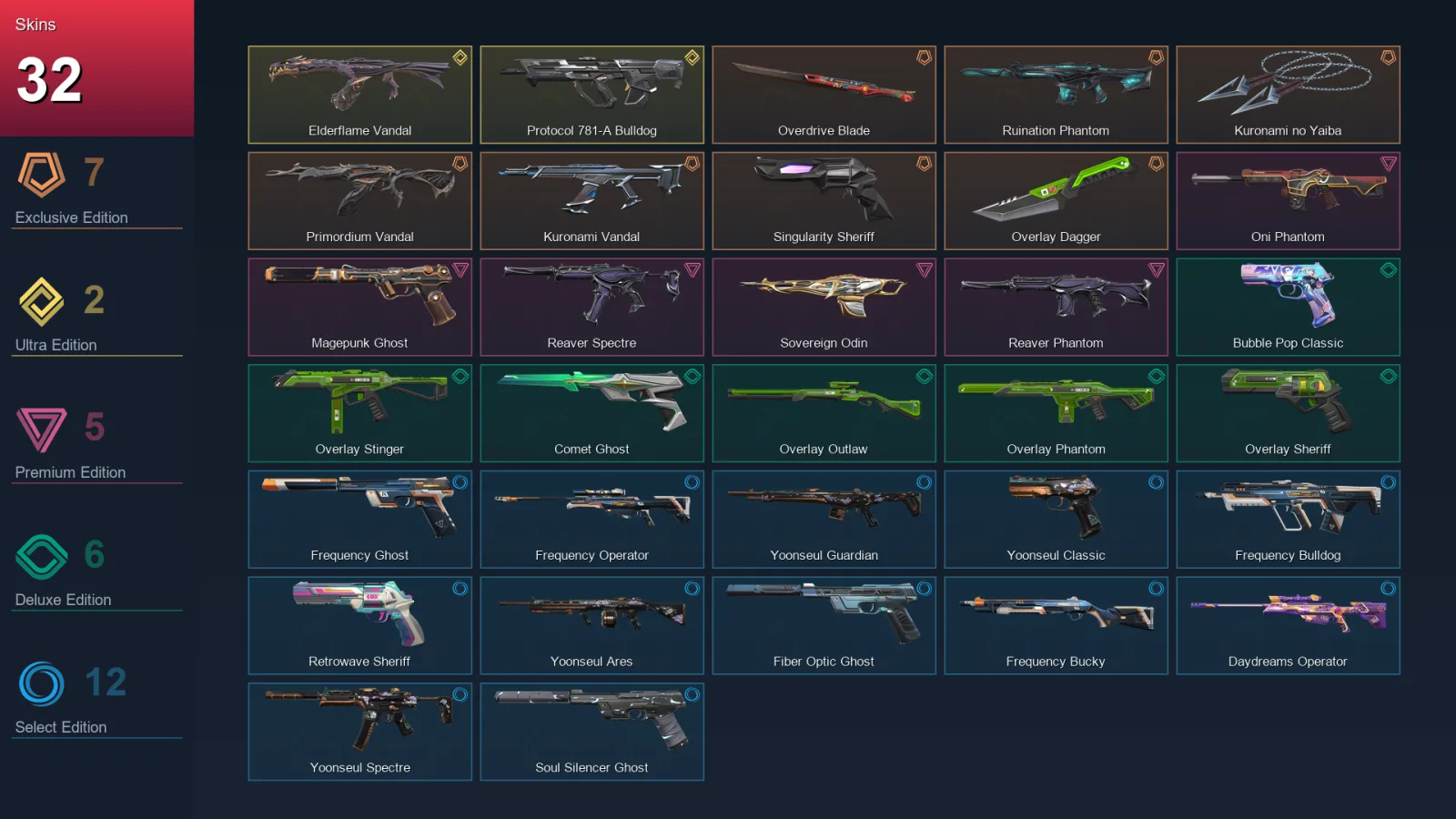 AP | Overdrive Blade | Ruination Phantom | Kuronami no Yaiba | Primordium Vandal | 32 Skin | 26 Agent | 47 Buddy | Lv136