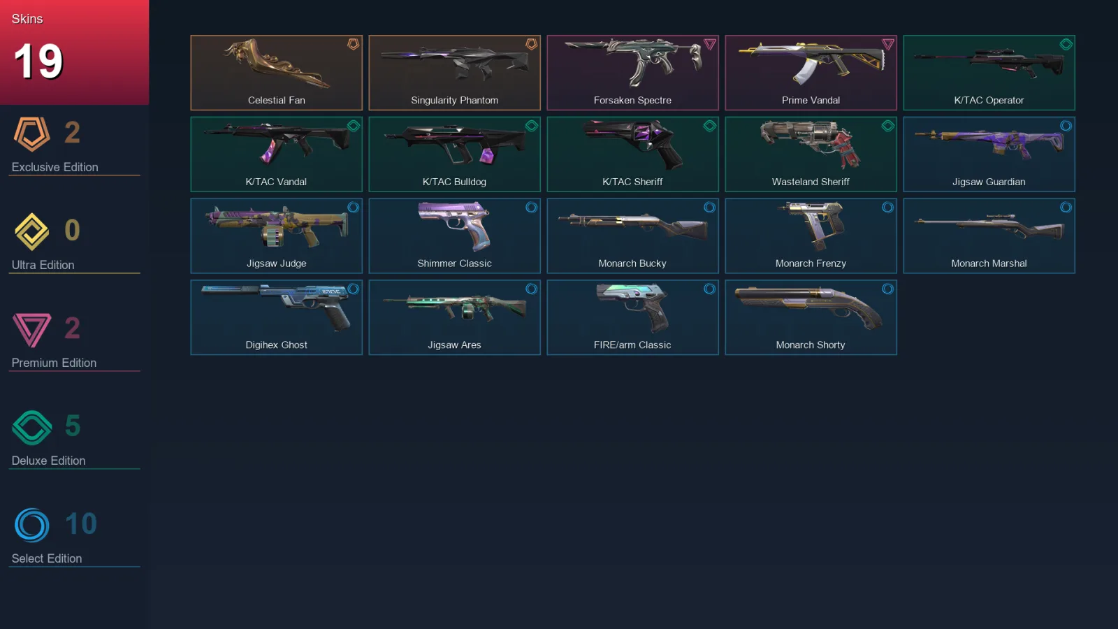 AP | Lv121 | Unranked | 19 Skin | 26 Agent | 68 Buddy
