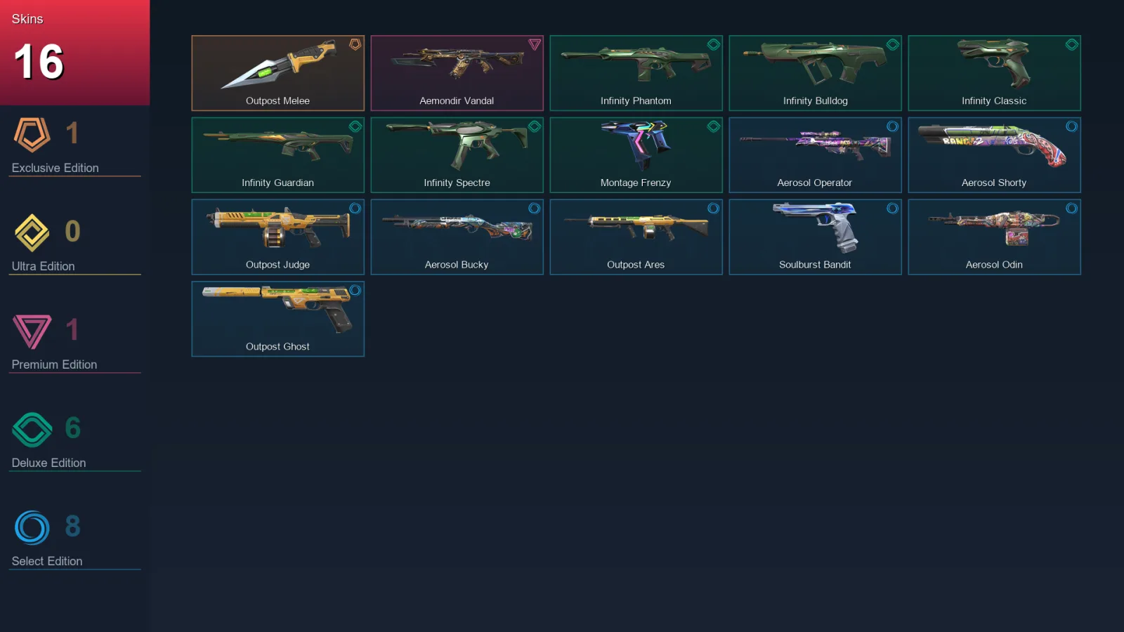 AP | Lv44 | Unranked | 16 Skin | 16 Agent | 32 Buddy — Valorant account