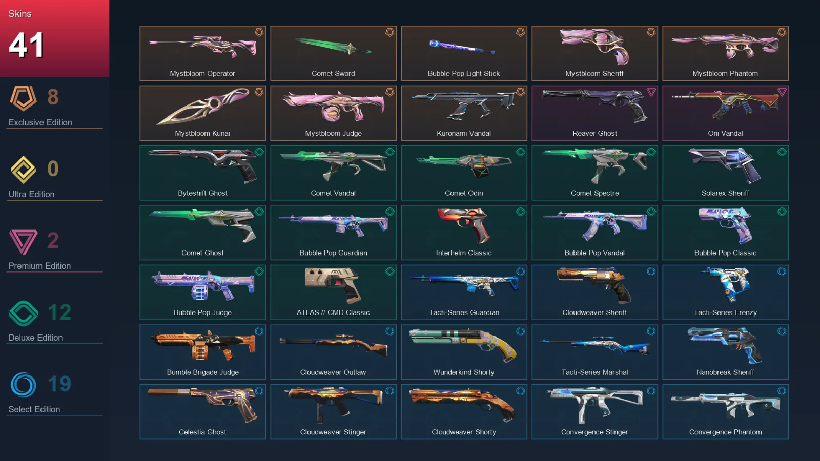 AP | Lv158 | Unranked | 41 Skin | 28 Agent | 80 Buddy