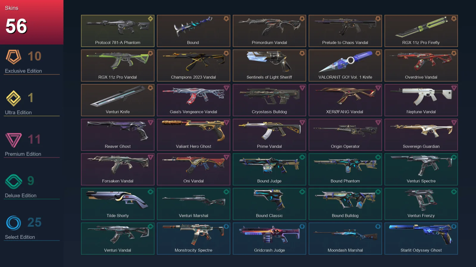 BR | Lv250 | Unranked | 56 Skin | 27 Agent | 112 Buddy