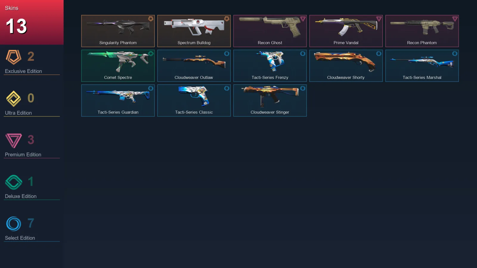 AP | Lv21 | Unranked | 13 Skin | 9 Agent | 11 Buddy