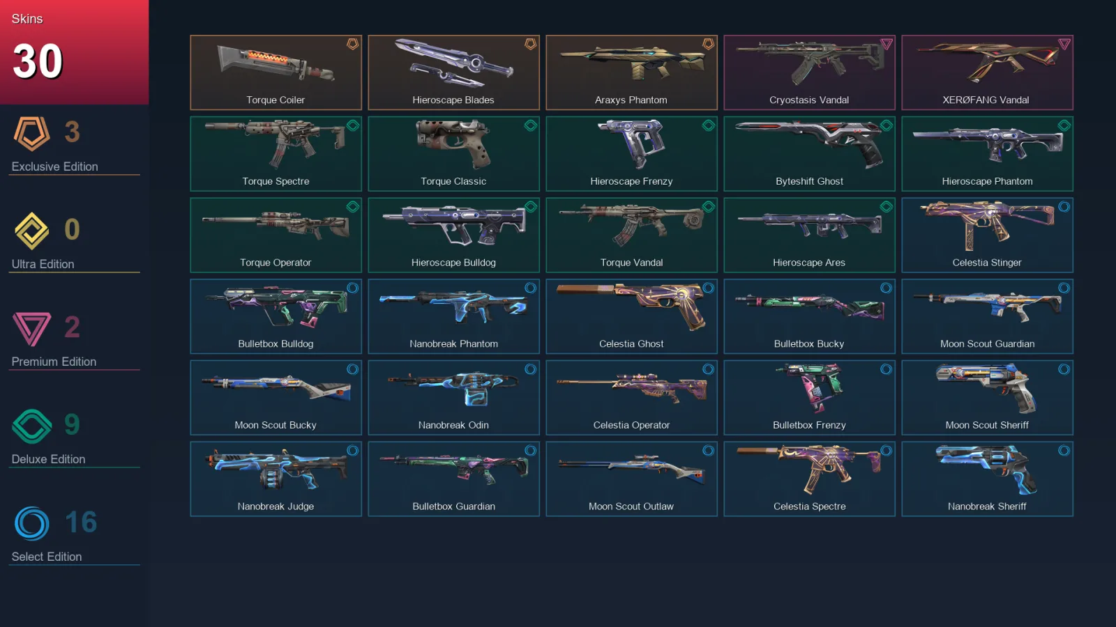 AP | Lv91 | Unranked | 30 Skin | 27 Agent | 37 Buddy