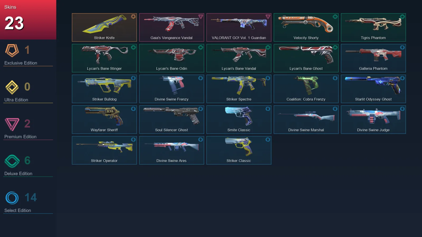 EU | Lv96 | Unranked | 23 Skin | 20 Agent | 38 Buddy — Valorant account