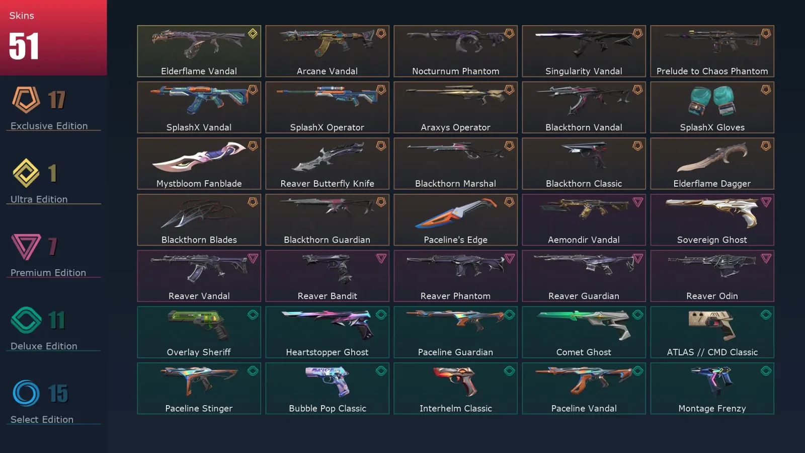 [Valorant] | EU | Level 239 | 29 Agents | 51 Skins — Valorant account