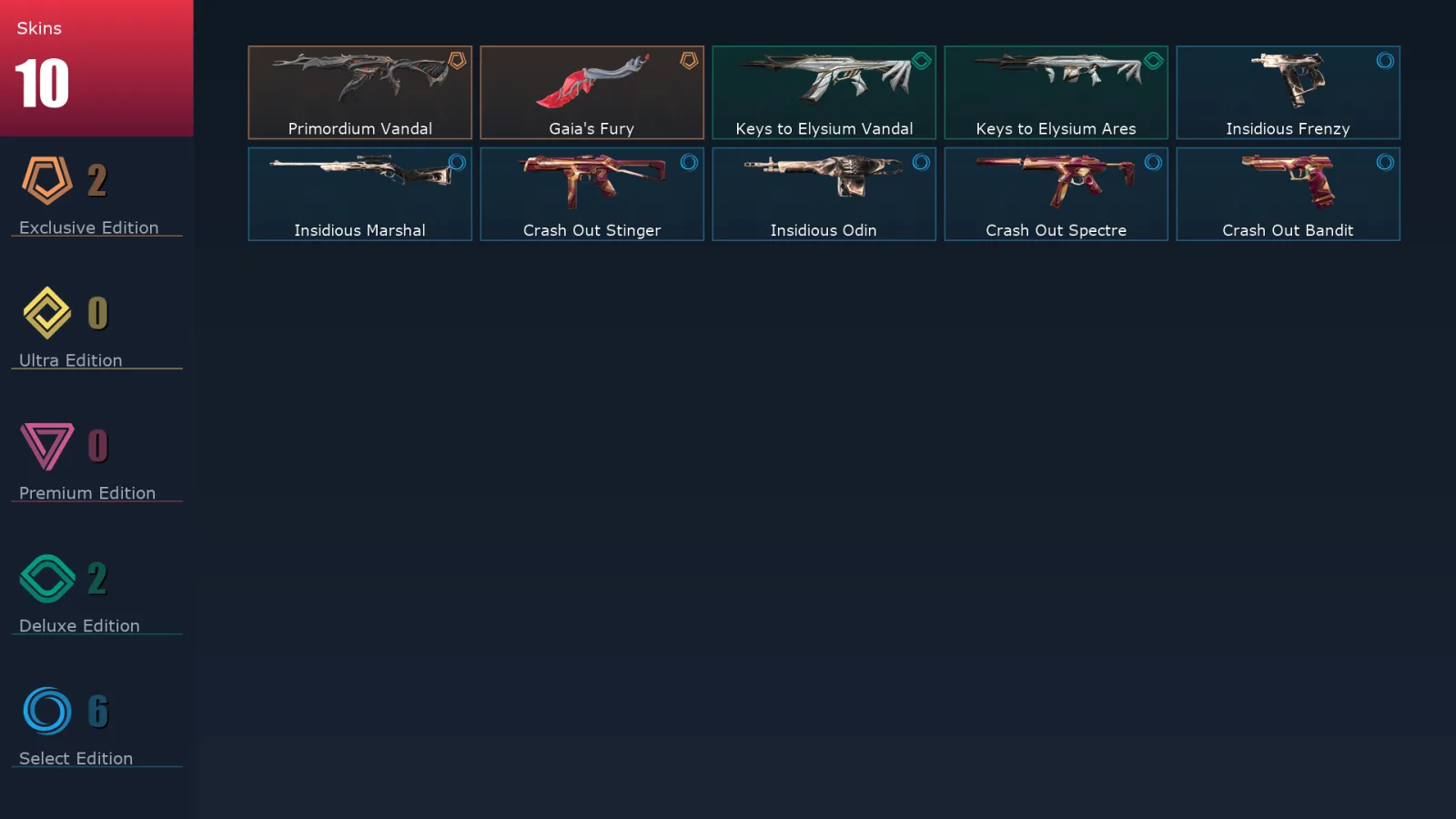 [Valorant] | EU | Level 24 | 8 Agents | 10 Skins