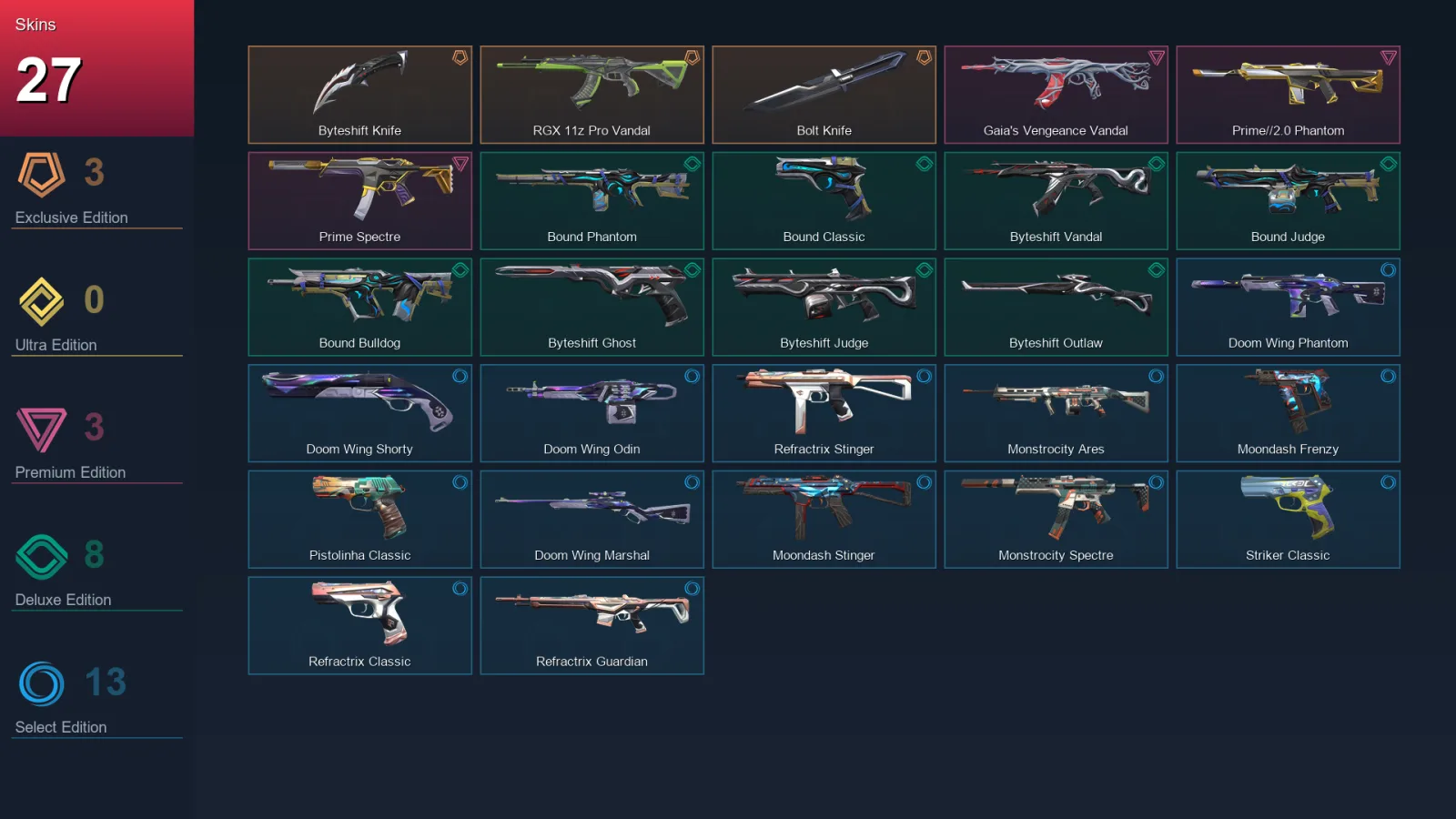 EU | Lv75 | Unranked | 27 Skin | 14 Agent | 43 Buddy — Valorant account