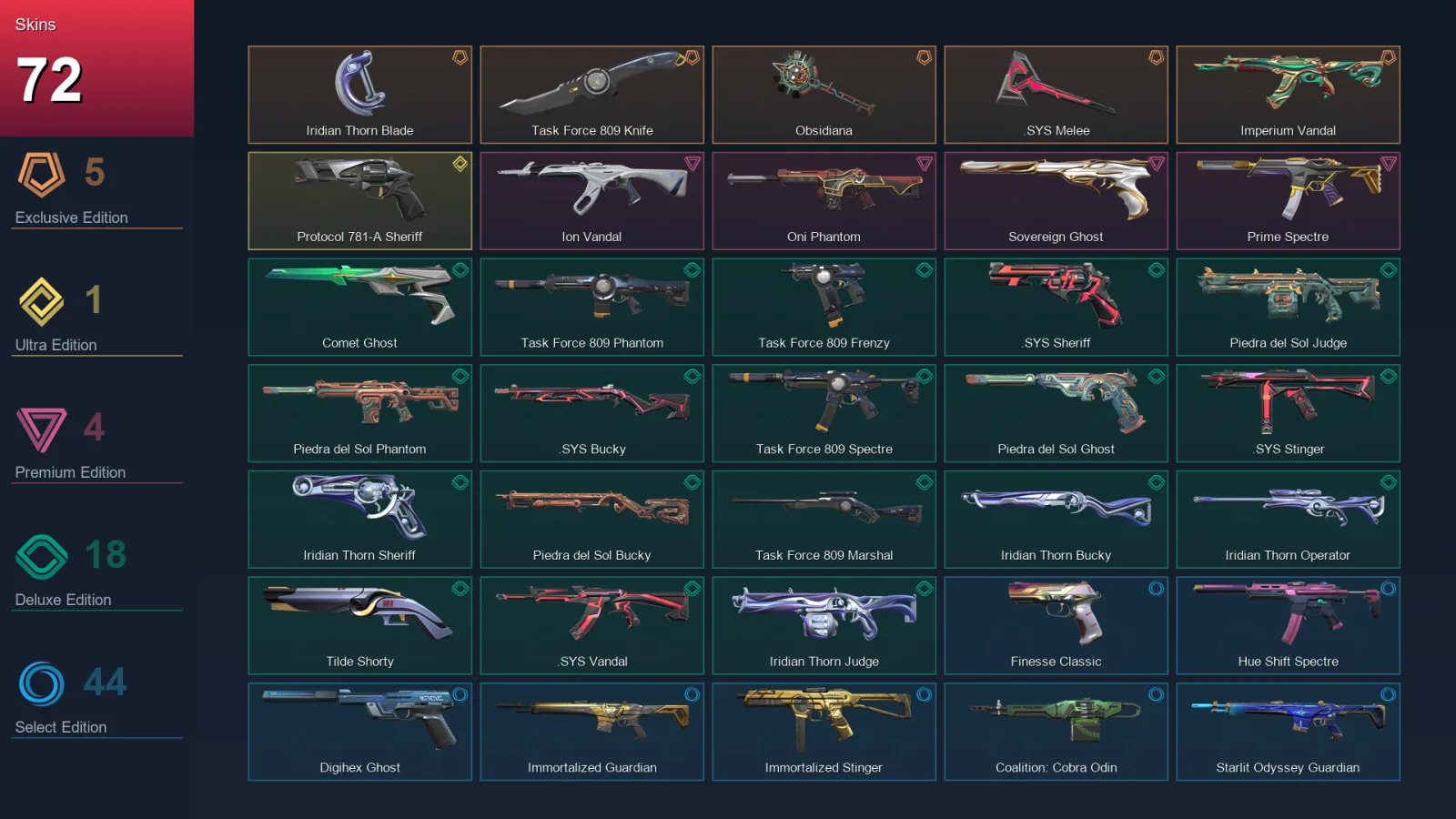 EU | Lv236 | Unranked | 72 Skin | 24 Agent | 110 Buddy — Valorant account
