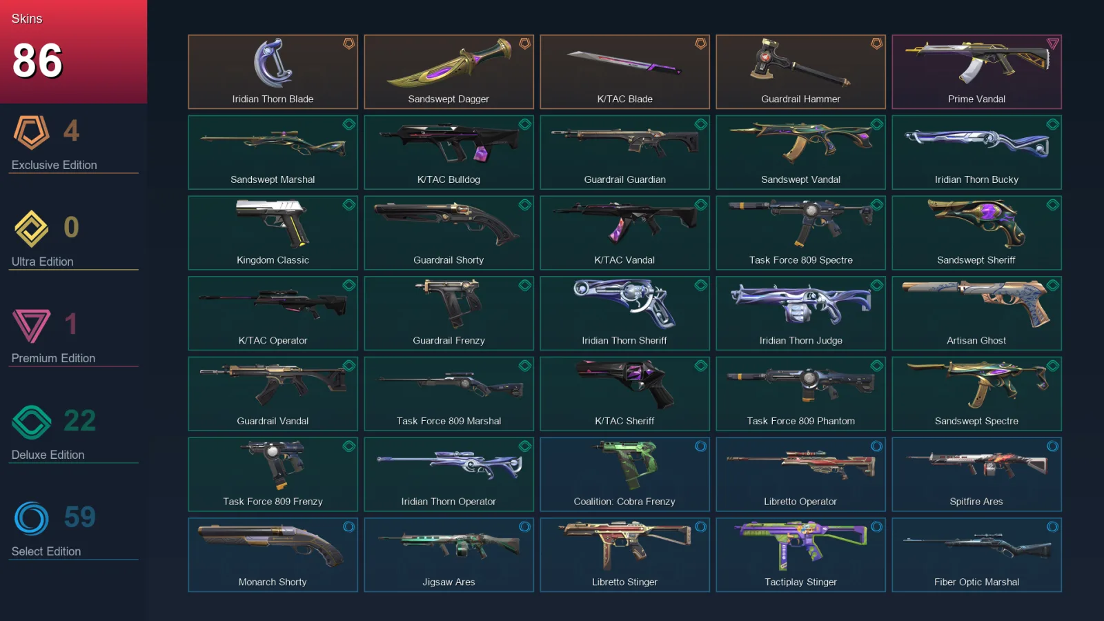 BR | Lv253 | Unranked | 86 Skin | 24 Agent | 123 Buddy