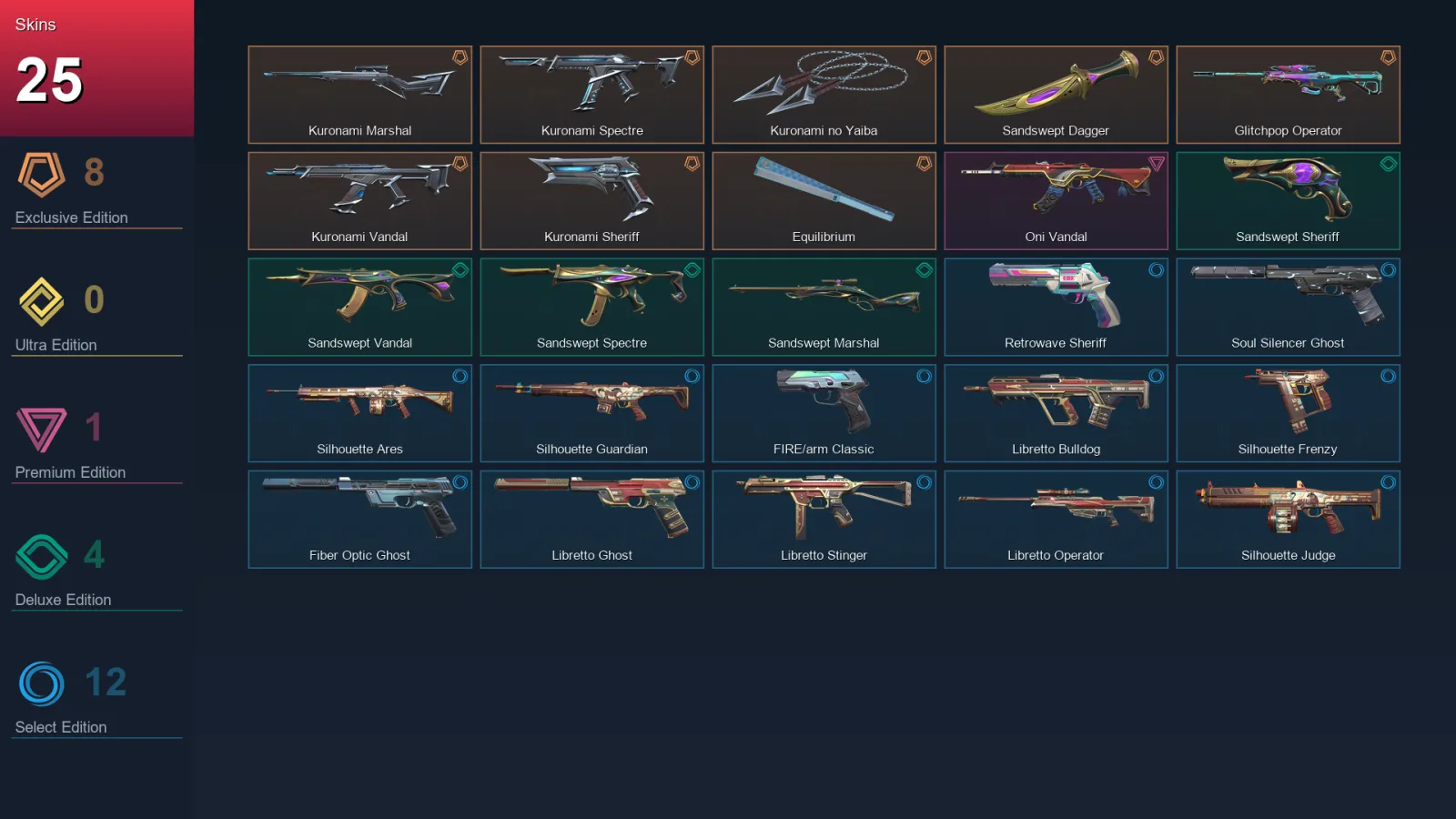 EU | Lv100 | Unranked | 25 Skin | 25 Agent | 47 Buddy — Valorant account