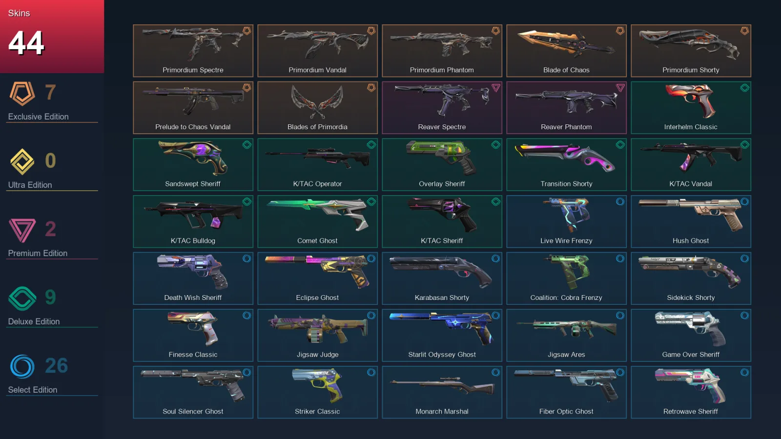 AP | Lv290 | Unranked | 44 Skin | 28 Agent | 114 Buddy — Valorant account