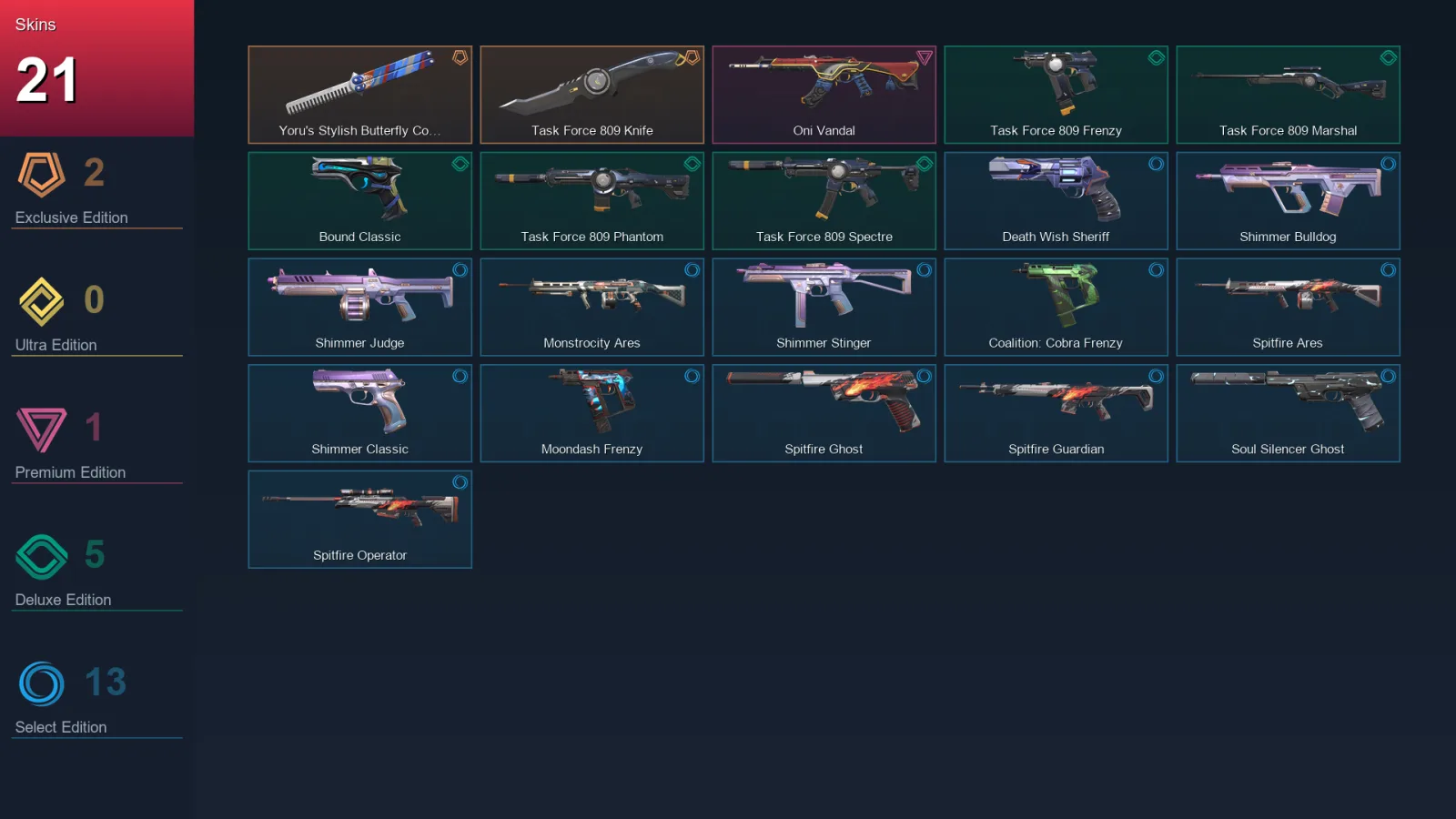 EU | Lv102 | Unranked | 21 Skin | 24 Agent | 49 Buddy