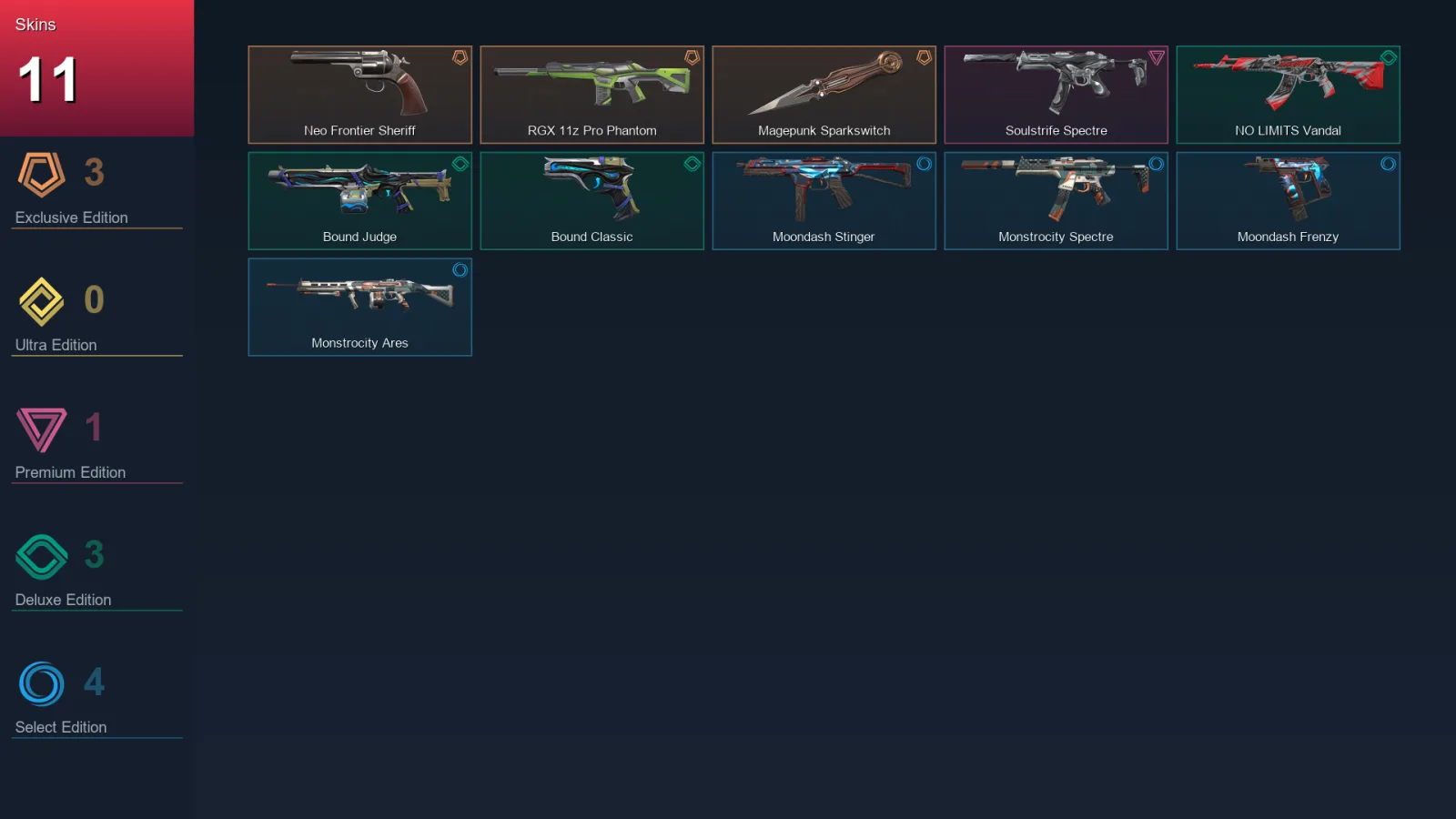AP | Lv13 | Unranked | 11 Skin | 7 Agent | 5 Buddy