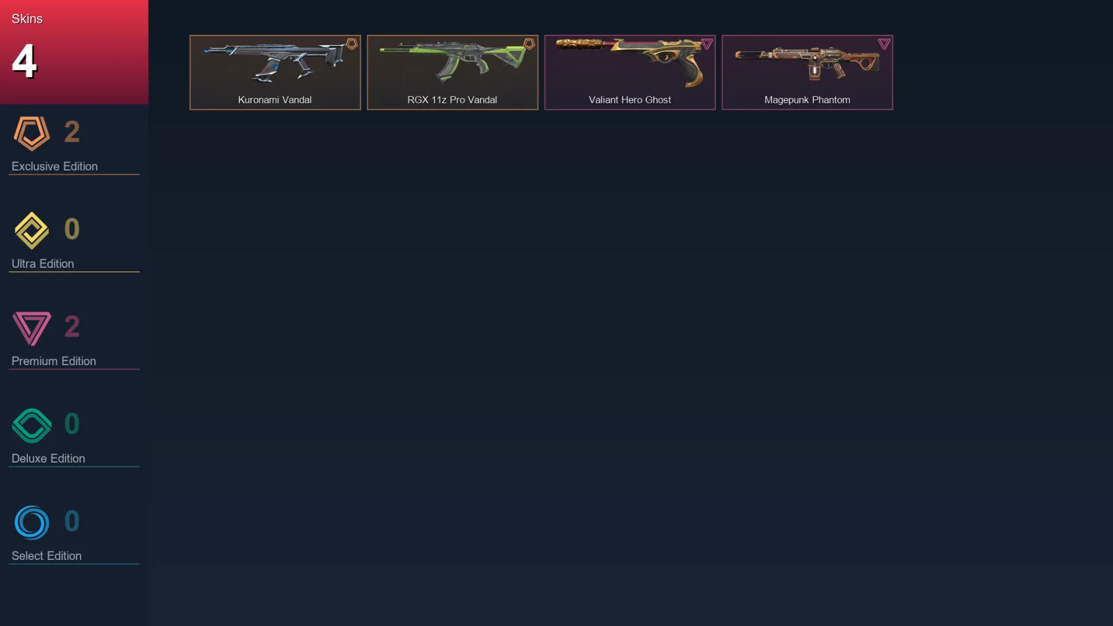 AP | Lv65 | Unranked | 4 Skin | 21 Agent | 30 Buddy