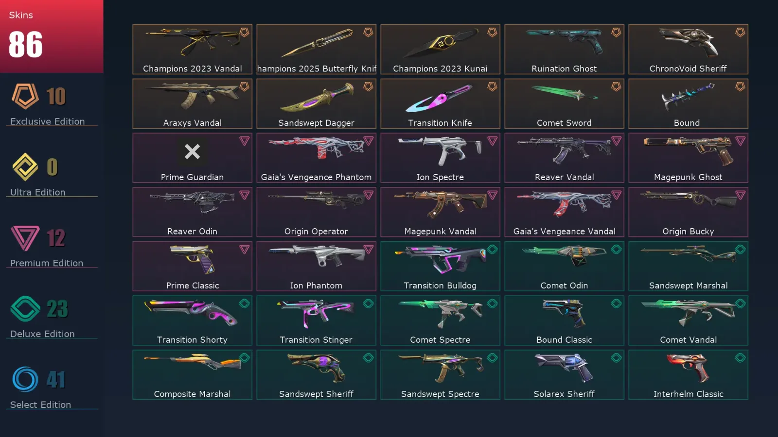 [Valorant] | EU | Level 254 | Diamond 3 | 29 Agents | 86 Skins — Valorant account