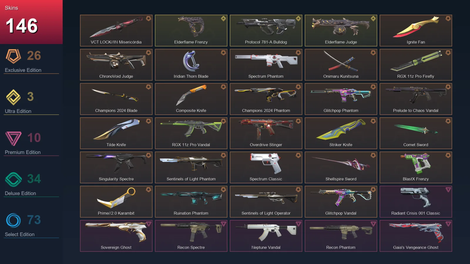 AP | Lv233 | Unranked | 146 Skin | 29 Agent | 145 Buddy — Valorant account