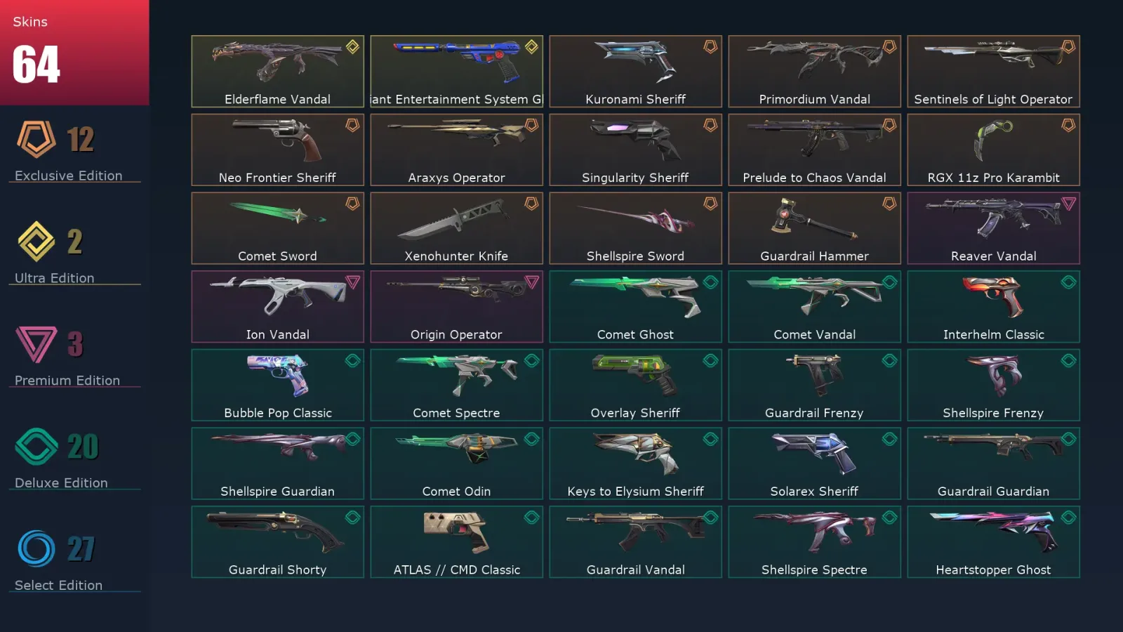 [Valorant] | EU | Level 363 | 29 Agents | 64 Skins — Valorant account