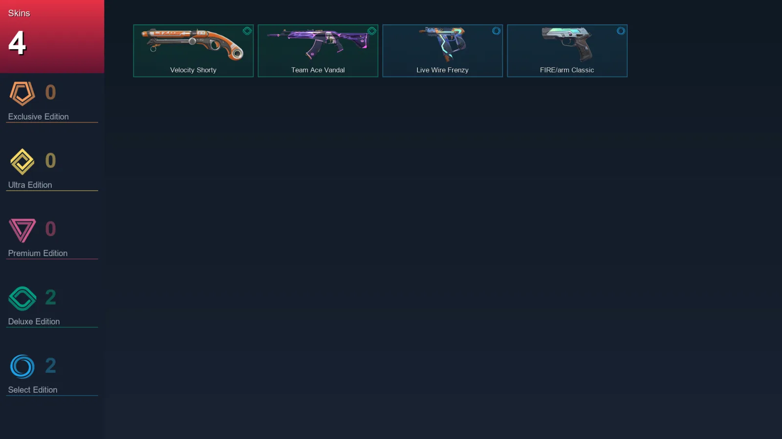 AP | Lv58 | Unranked | 4 Skin | 12 Agent | 18 Buddy