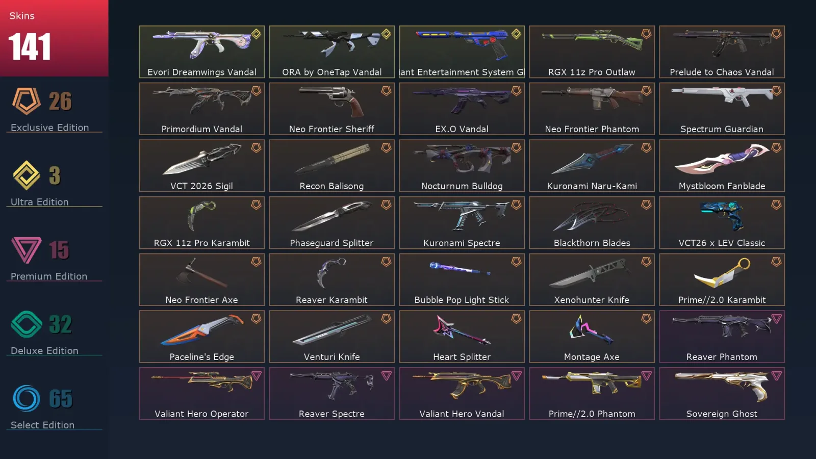 [Valorant] | EU | Level 1 | Immortal 1 | 29 Agents | 141 Skins — Valorant account